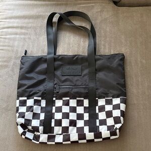 RADREV Black and White Checkered Tote Bag